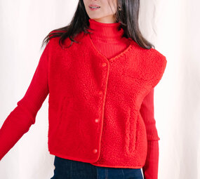 YELENE veste sans manches rouge