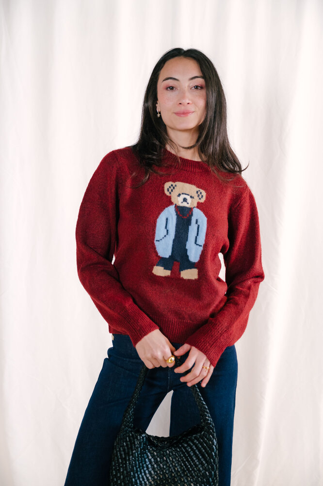 MIMI pull nounours bordeaux MIMI pull nounours bordeaux
