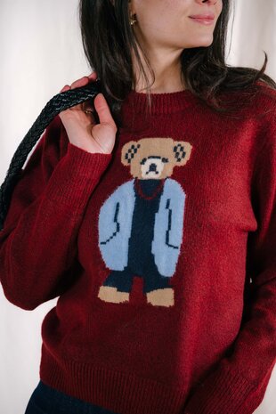 MIMI pull nounours bordeaux MIMI pull nounours bordeaux