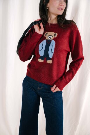 MIMI pull nounours bordeaux MIMI pull nounours bordeaux