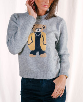 MIMI pull nounours gris