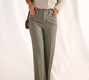 SARAH pantalon beige à carreaux