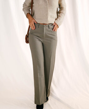 SARAH pantalon beige à carreaux