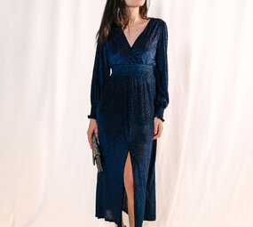 SAMINA longue robe bleue