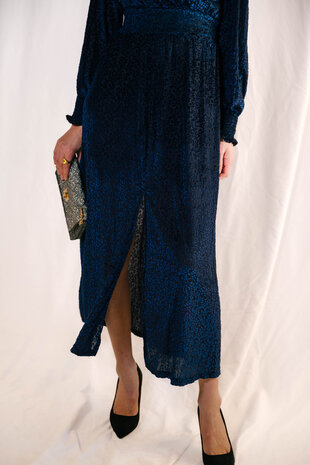 SAMINA longue robe bleue