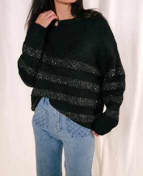 SAFIRA  pull noir et argent