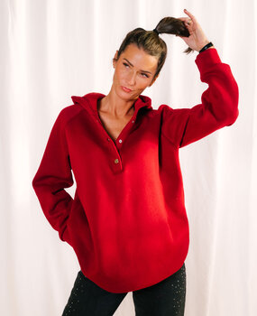 AMANDE pull à capuche bordeaux