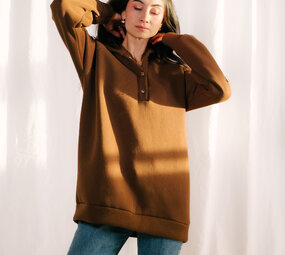 AMANDE pull à capuche marron