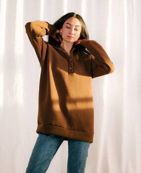 AMANDE pull à capuche marron AMANDE pull à capuche marron