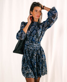 FROLINE robe à fleurs marine