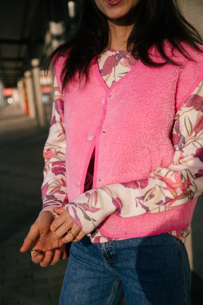 YELENE veste sans manches rose