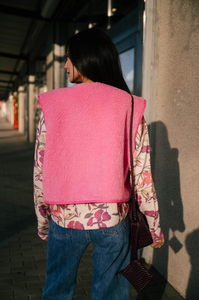 YELENE veste sans manches rose