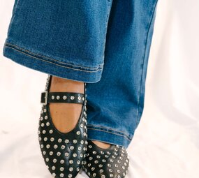 ANIA ballerines noires à clous