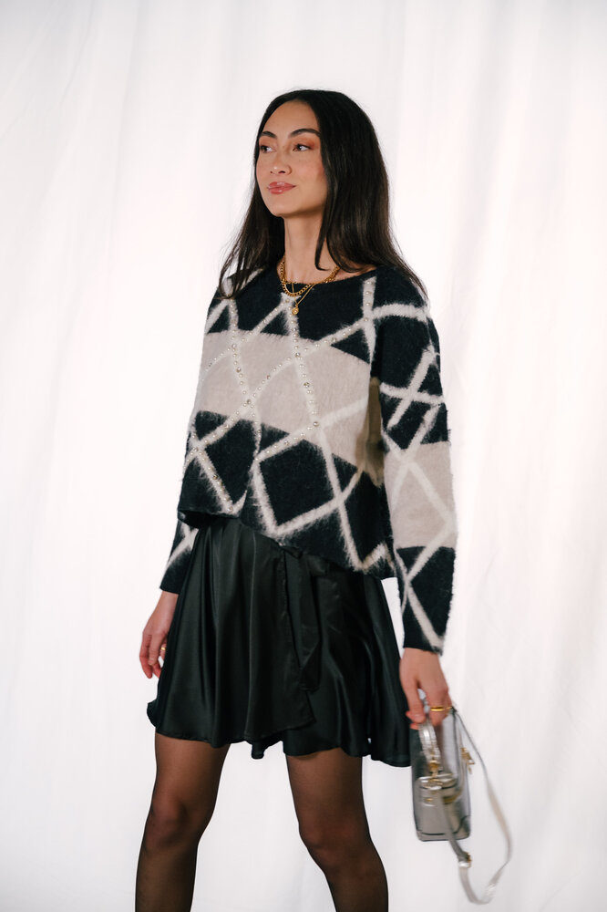 HALINA jupe portefeuille noire