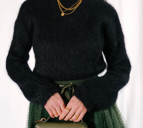 LENY pull noir en mohair