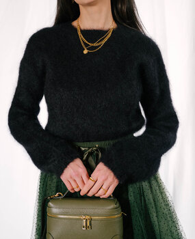 LENY pull noir en mohair