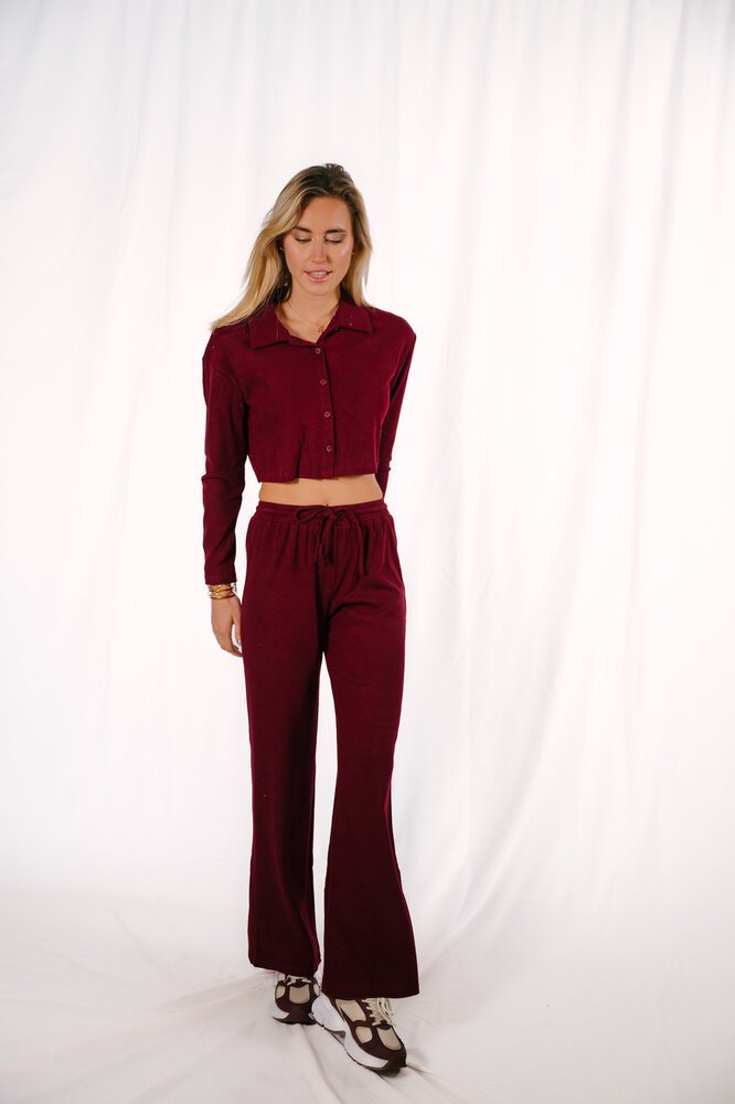 ADILIA pantalon côtelé bordeaux