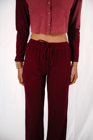 ADILIA pantalon côtelé bordeaux