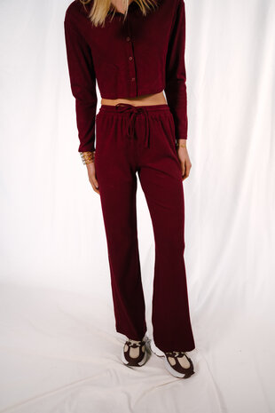 ADILIA pantalon côtelé bordeaux