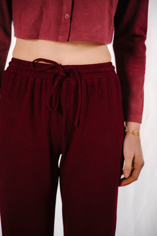 ADILIA pantalon côtelé bordeaux