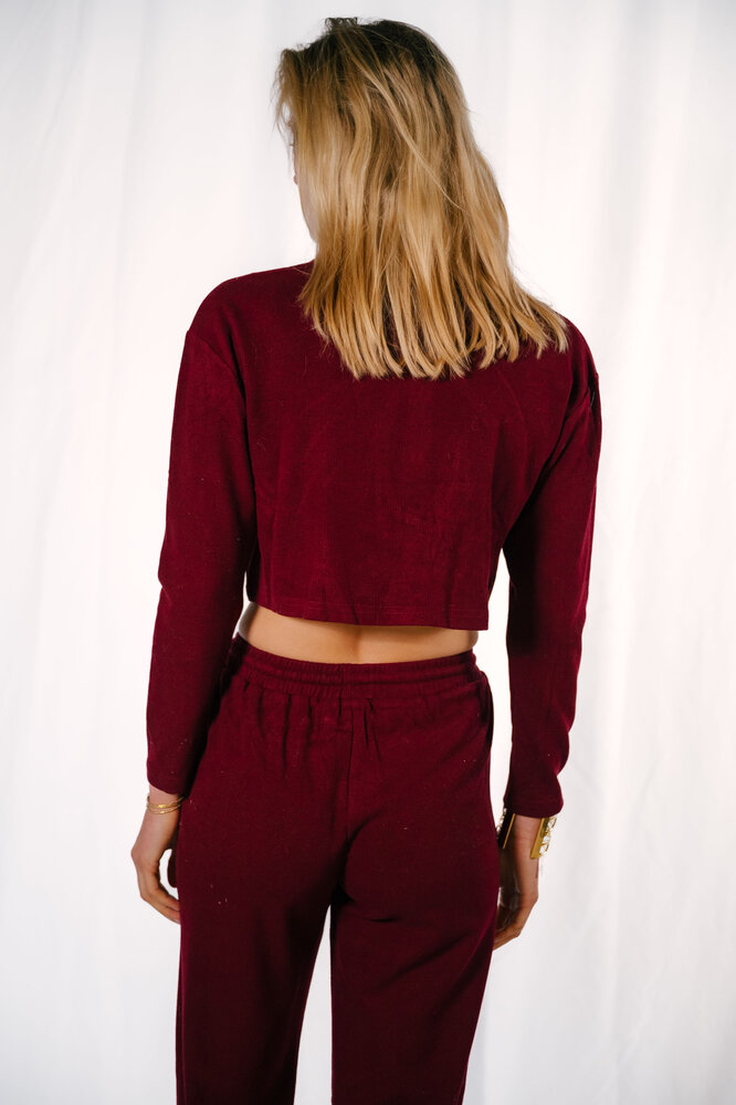 ADILIA pantalon côtelé bordeaux