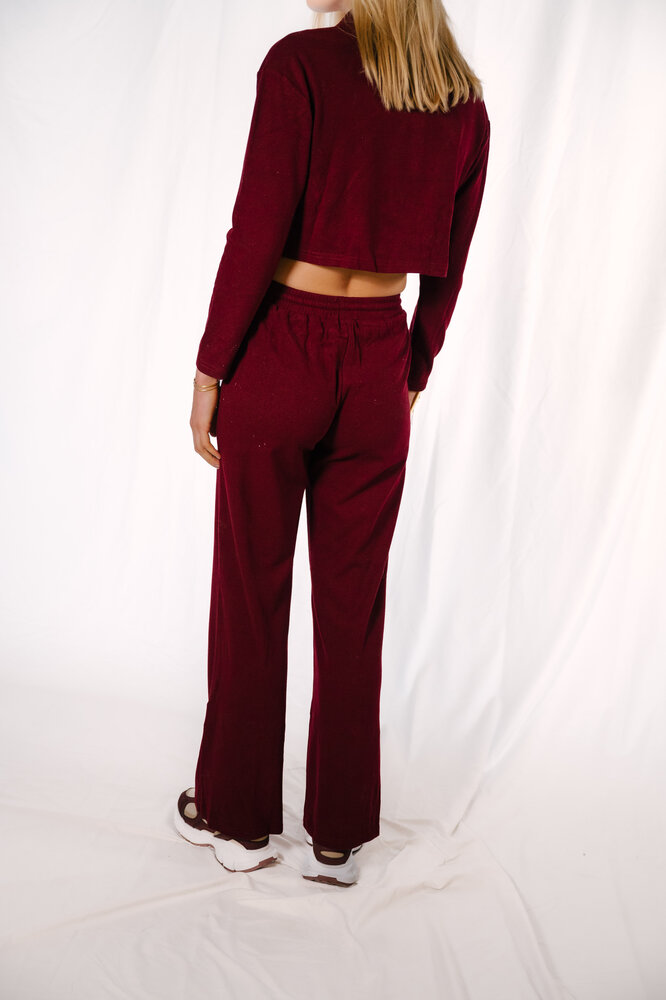 ADILIA pantalon côtelé bordeaux