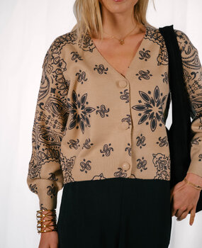 BENNY gilet camel imprimé bandana