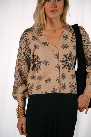 BENNY gilet camel imprimé bandana BENNY gilet camel imprimé bandana