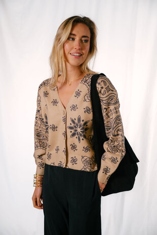 BENNY gilet camel imprimé bandana BENNY gilet camel imprimé bandana