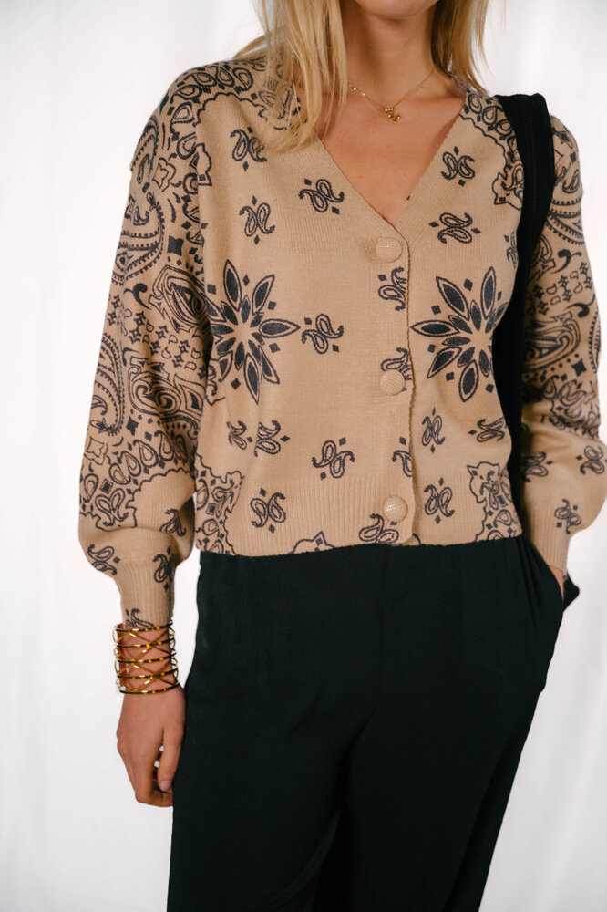 BENNY gilet camel imprimé bandana BENNY gilet camel imprimé bandana