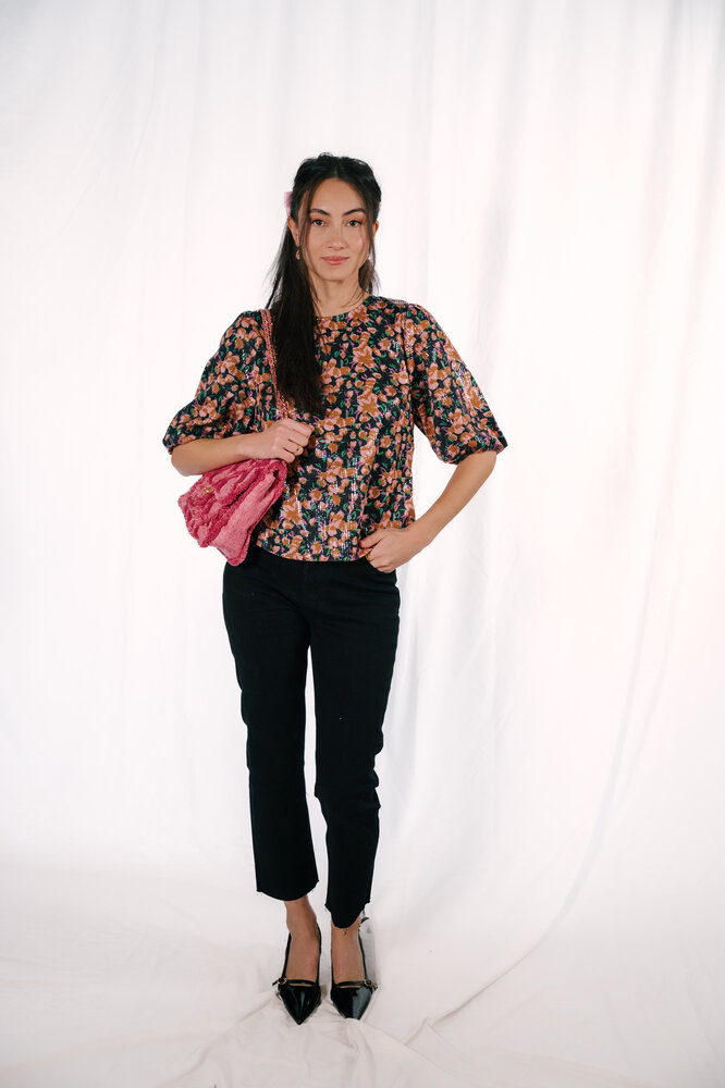 POLETTE blouse à fleurs dos nu POLETTE blouse à fleurs dos nu