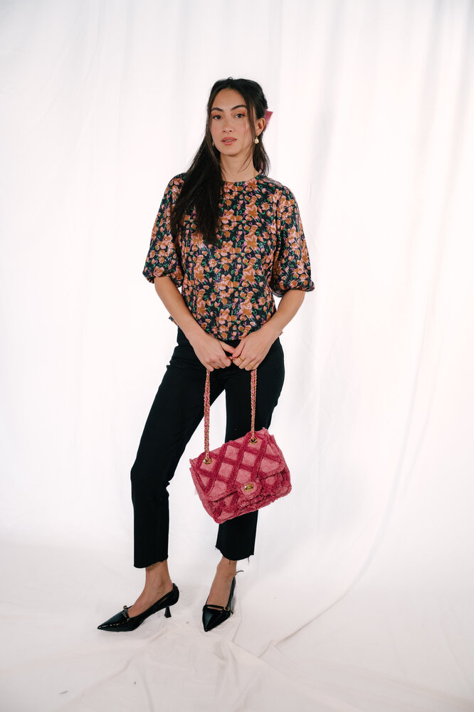 POLETTE blouse à fleurs dos nu POLETTE blouse à fleurs dos nu