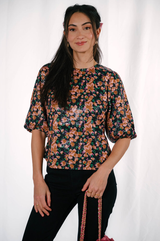 POLETTE blouse à fleurs dos nu POLETTE blouse à fleurs dos nu