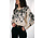 VELIA pull blanc motifs noir végétal