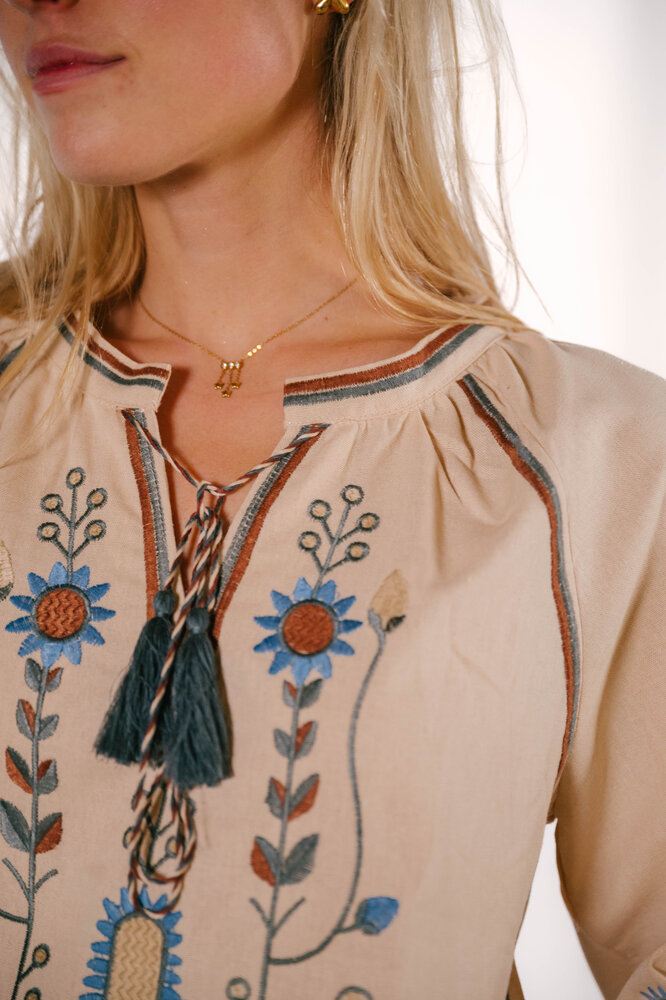 CLOVER blouse bohème en lin CLOVER blouse bohème en lin