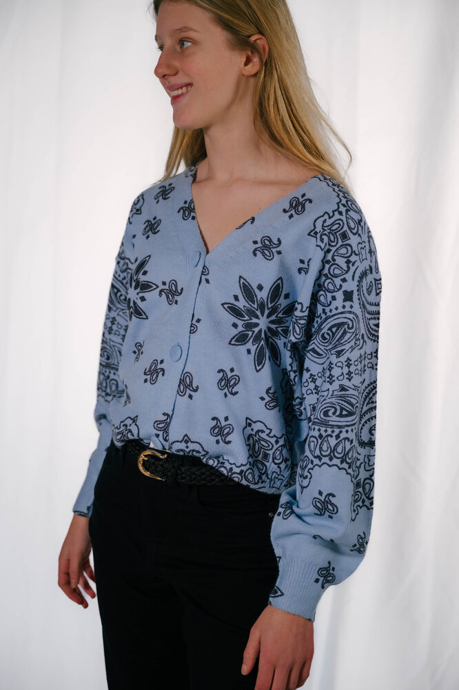 BENNY gilet bleu imprimé bandana