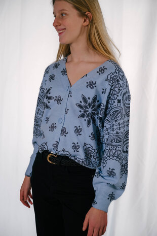 BENNY gilet bleu imprimé bandana