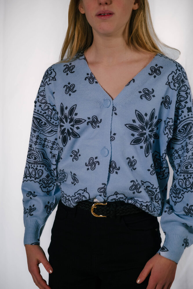 BENNY gilet bleu imprimé bandana