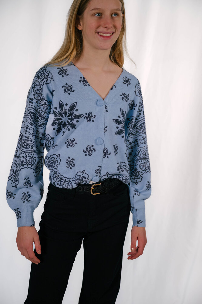 BENNY gilet bleu imprimé bandana