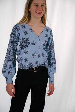 BENNY gilet bleu imprimé bandana