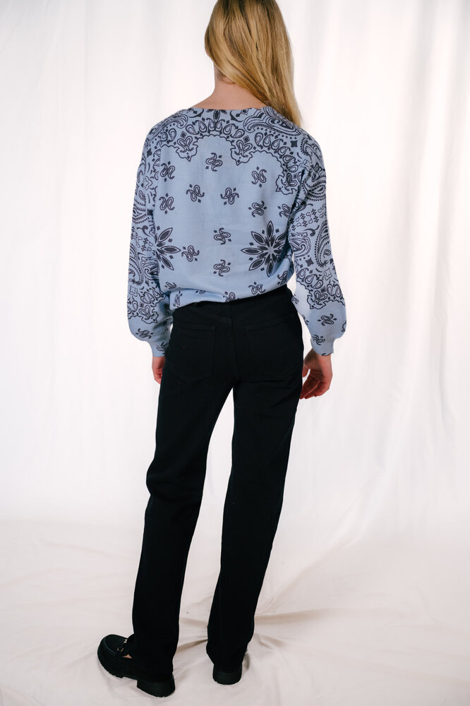 BENNY gilet bleu imprimé bandana