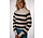 FLORIA pull a lignes beige et noir