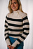 FLORIA pull a lignes beige et noir