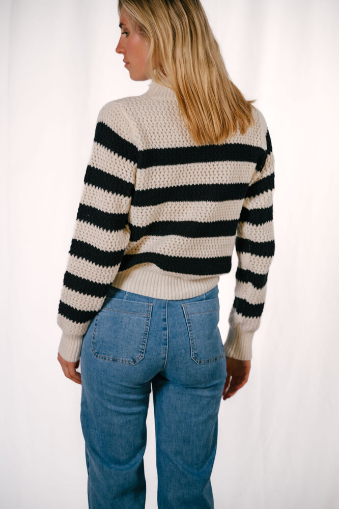 FLORIA pull a lignes beige et noir FLORIA pull a lignes beige et noir