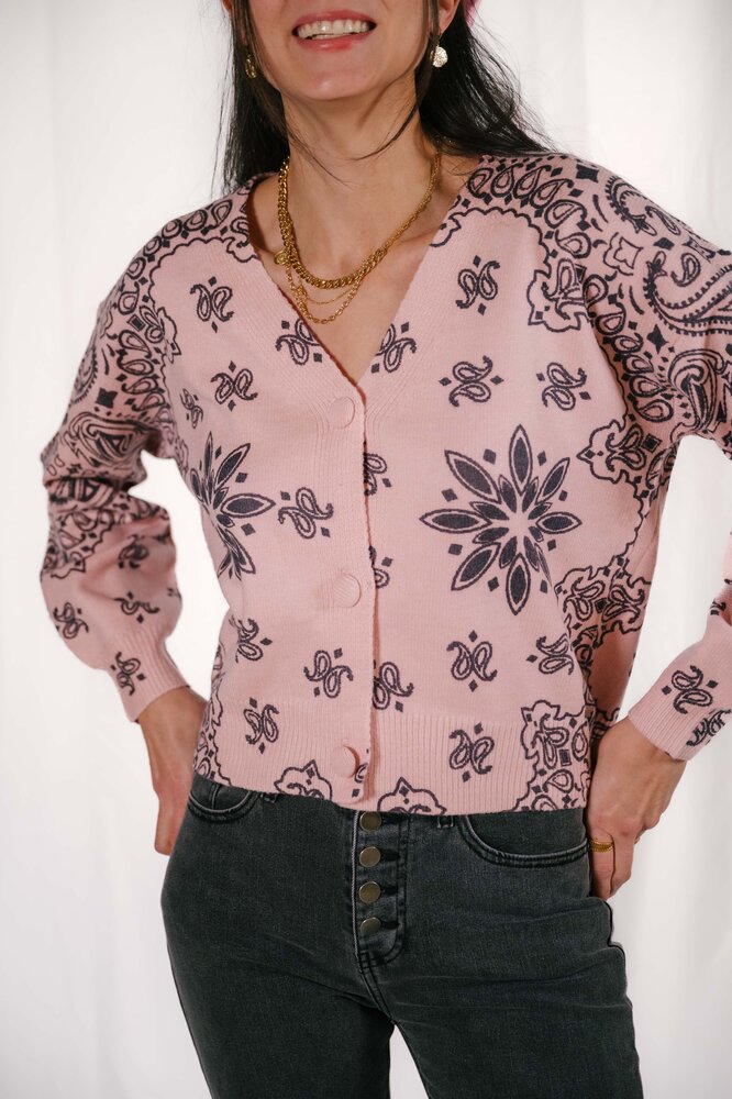 BENNY gilet rose imprimé bandana BENNY gilet rose imprimé bandana