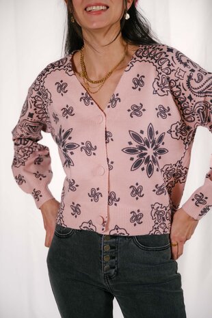 BENNY gilet rose imprimé bandana BENNY gilet rose imprimé bandana