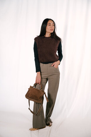 SHINA pull sans manches chocolat mohair SHINA pull sans manches chocolat mohair