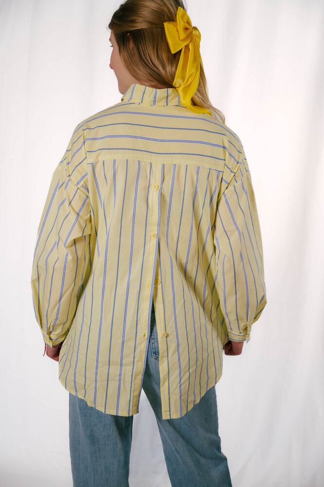 MILENE chemisier bleu et jaune pastel MILENE chemisier bleu et jaune pastel