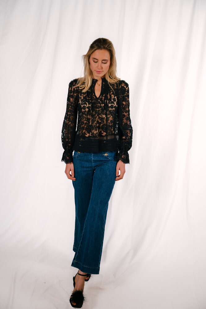FELINDRA blouse en dentelle noire FELINDRA blouse en dentelle noire