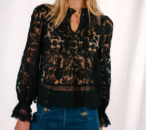 FELINDRA blouse en dentelle noire